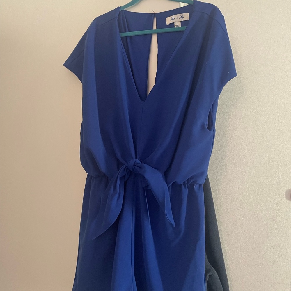 Muted royal blue romper